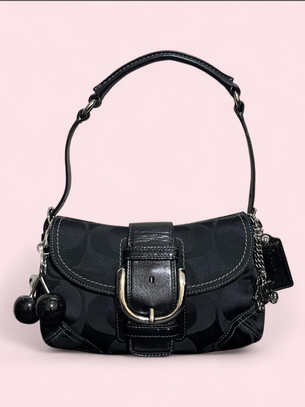 vintage coach satin black upside down mini soho shoulder bag 🖤